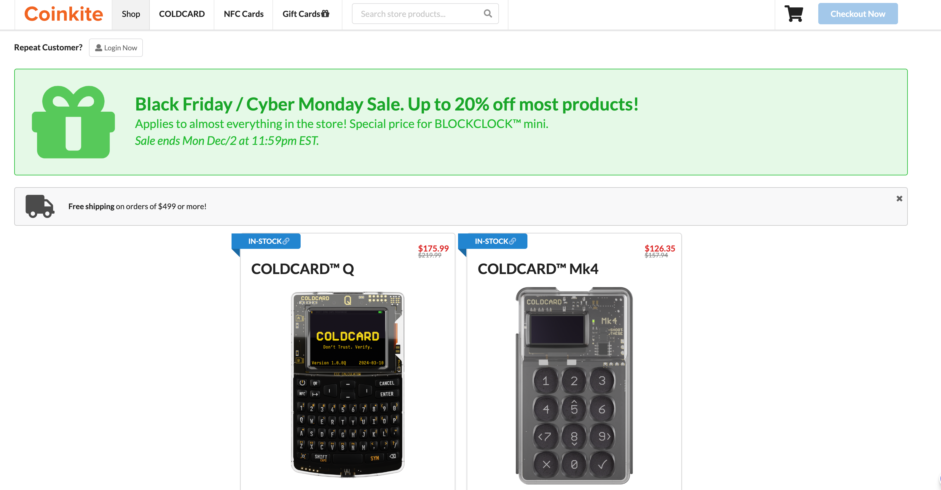 最新coldcard优惠码2024,硬件钱包coldcard黑五大促低至8折-图片1